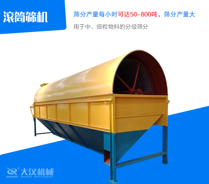 滾筒篩機(jī)用于中、細(xì)粒物料的分級篩分